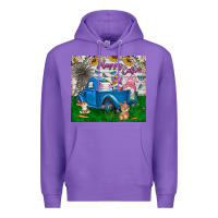 Purple happy easter truck Premium Hoodie - CowhideDigitalArt