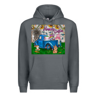 Rock happy easter truck Premium Hoodie - CowhideDigitalArt