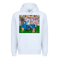 White happy easter truck Premium Hoodie - CowhideDigitalArt