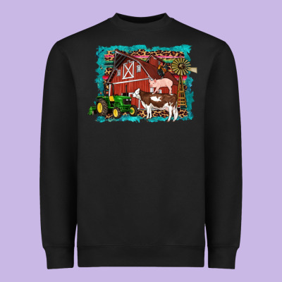 Farm Life Tractor Cow Pig Rooster Heavyweight Sweatshirt Designed By Artiststas
