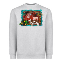 Heather Grey farm life tractor cow pig rooster Heavyweight Sweatshirt - Artiststas