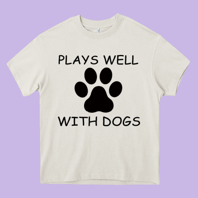 Plays Well With Dogs Heavy Core Tee Designed By Bettercallsaul