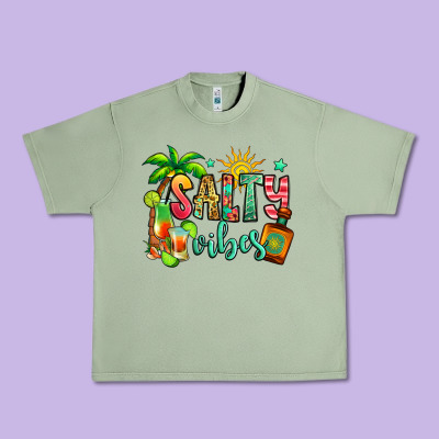 Salty Vibes Tequila Summer Urban Heavy Tee Designed By Jasminsmagicworld