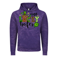 Cloud Purple St. Patrick's Day One lucky Heifer Vintage Hoodie - OliviaCreatesArt