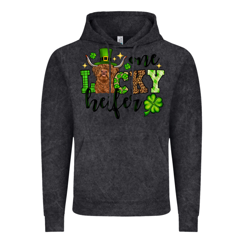 St. Patrick's Day One Lucky Heifer Vintage Hoodie by OliviaCreatesArt | Teevron