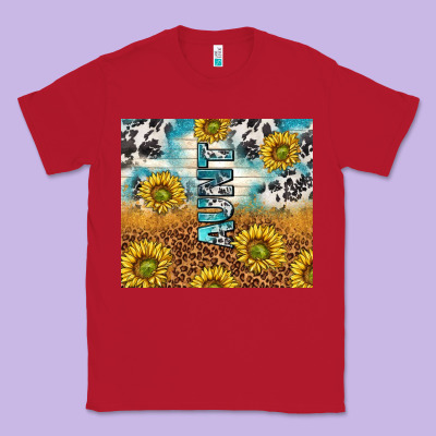 Aunt Sunflower Leopard Glitter Classic Tee Designed By Tumblerdesignbyshophia