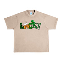 French Oak Lucky with beer St. Patricks day Urban Heavy Tee - HowdyJamesFarm