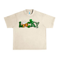 Sandshell Lucky with beer St. Patricks day Urban Heavy Tee - HowdyJamesFarm