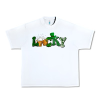 White Lucky with beer St. Patricks day Urban Heavy Tee - HowdyJamesFarm