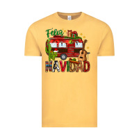 Vintage Mustard Feliz Navidad Christmas Mexico Vintage Tee - HowdyJamesFarm
