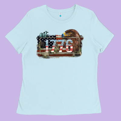 Eat. 1776 Eagle 4th Of July Ladies Tee Designed By Howdyjamesfarm