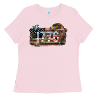 Bubblegum Pink Eat. 1776 eagle 4th of july Ladies Tee - HowdyJamesFarm