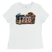 White Eat. 1776 eagle 4th of july Ladies Tee - HowdyJamesFarm