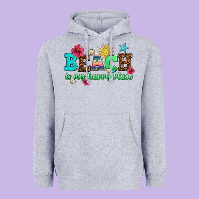 Beach Is My Happy Place Heavyweight Hoodie Designed By Adodesignshop