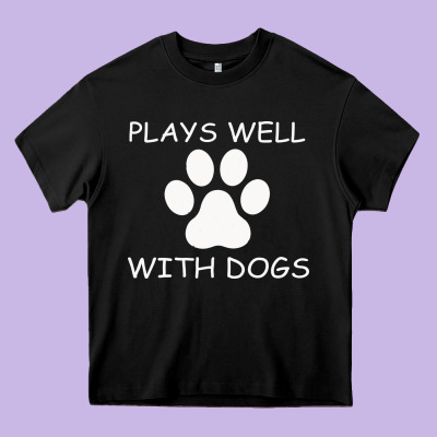 Plays Well With Dogs Heavy Core Tee Designed By Bettercallsaul