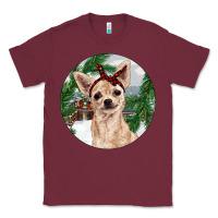 Burgundy Chihuahua And Farm Classic Tee - RanaPortraitStore