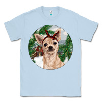 Dusty Blue Chihuahua And Farm Classic Tee - RanaPortraitStore