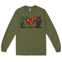 Army Green peace love bison Long Sleeve Tee - RanaPortraitStore
