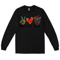 Black peace love bison Long Sleeve Tee - RanaPortraitStore