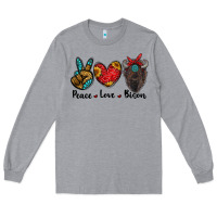 Heather Grey peace love bison Long Sleeve Tee - RanaPortraitStore