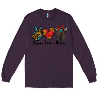 Plum peace love bison Long Sleeve Tee - RanaPortraitStore