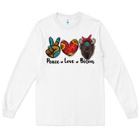 White peace love bison Long Sleeve Tee - RanaPortraitStore
