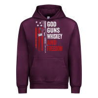 Mauve Wine God Guns Whiskey Freedom - Pro Gun American Flag Guns Arts Characters Urban Hoodie - maiPhamDesign