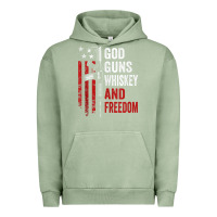 Pigment Oil Green God Guns Whiskey Freedom - Pro Gun American Flag Guns Arts Characters Urban Hoodie - maiPhamDesign
