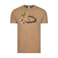 Vintage Coffee Crown of thorns floral Easter Vintage Tee - CowGirlArtShop