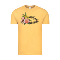 Vintage Mustard Crown of thorns floral Easter Vintage Tee - CowGirlArtShop