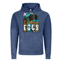 Vintage Denim Easter Day Monster truck crushing eggs Vintage Hoodie - OliviaCreatesArt
