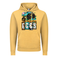 Vintage Mustard Easter Day Monster truck crushing eggs Vintage Hoodie - OliviaCreatesArt