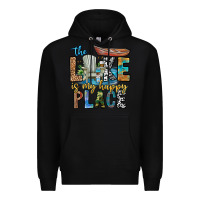 Black the lakes my happy place Premium Hoodie - CowhideDigitalArt