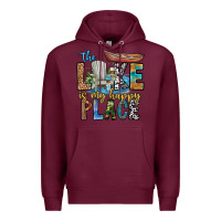 Burgundy the lakes my happy place Premium Hoodie - CowhideDigitalArt