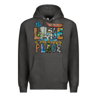 Charcoal Heather the lakes my happy place Premium Hoodie - CowhideDigitalArt