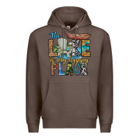 Coffee the lakes my happy place Premium Hoodie - CowhideDigitalArt
