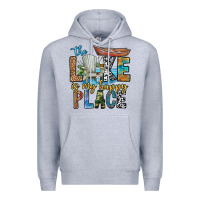 Heather Grey the lakes my happy place Premium Hoodie - CowhideDigitalArt