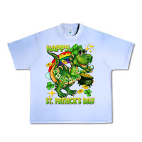 Grape Ice Happy St. Patrick's Day T-rex Urban Heavy Tee - CowGirlArtShop