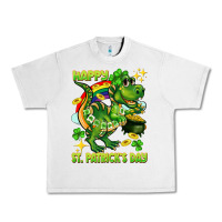 Lunar Rock Happy St. Patrick's Day T-rex Urban Heavy Tee - CowGirlArtShop