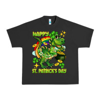 Pigment Black Happy St. Patrick's Day T-rex Urban Heavy Tee - CowGirlArtShop