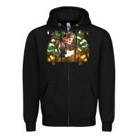 Black christmas donkey candy house Zipper Hoodie - BarkalooDesign
