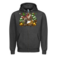 Charcoal Heather christmas donkey candy house Zipper Hoodie - BarkalooDesign