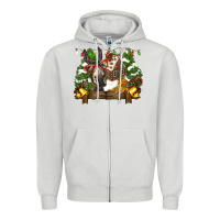 Dove Grey christmas donkey candy house Zipper Hoodie - BarkalooDesign