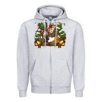 Heather Grey christmas donkey candy house Zipper Hoodie - BarkalooDesign