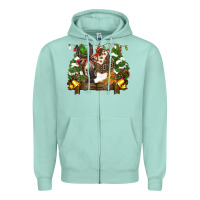 Seafoam christmas donkey candy house Zipper Hoodie - BarkalooDesign
