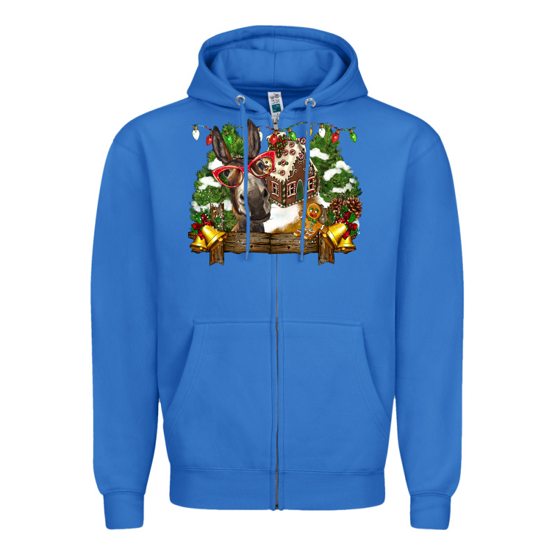 Christmas Donkey Candy House Zipper Hoodie by BarkalooDesign | Teevron