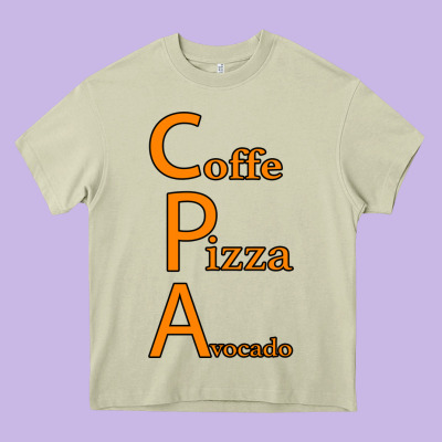 Coffe Pizza Avocado Heavy Core Tee Designed By Bettercallsaul