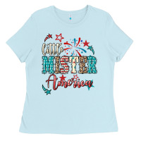 Baby Blue Little mister America 4th of july Ladies Tee - HowdyJamesFarm