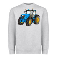Heather Grey western farm tractor blue Heavyweight Sweatshirt - Artiststas