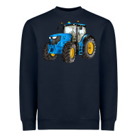 Western Farm Tractor Blue Heavyweight Sweatshirt | Teevron